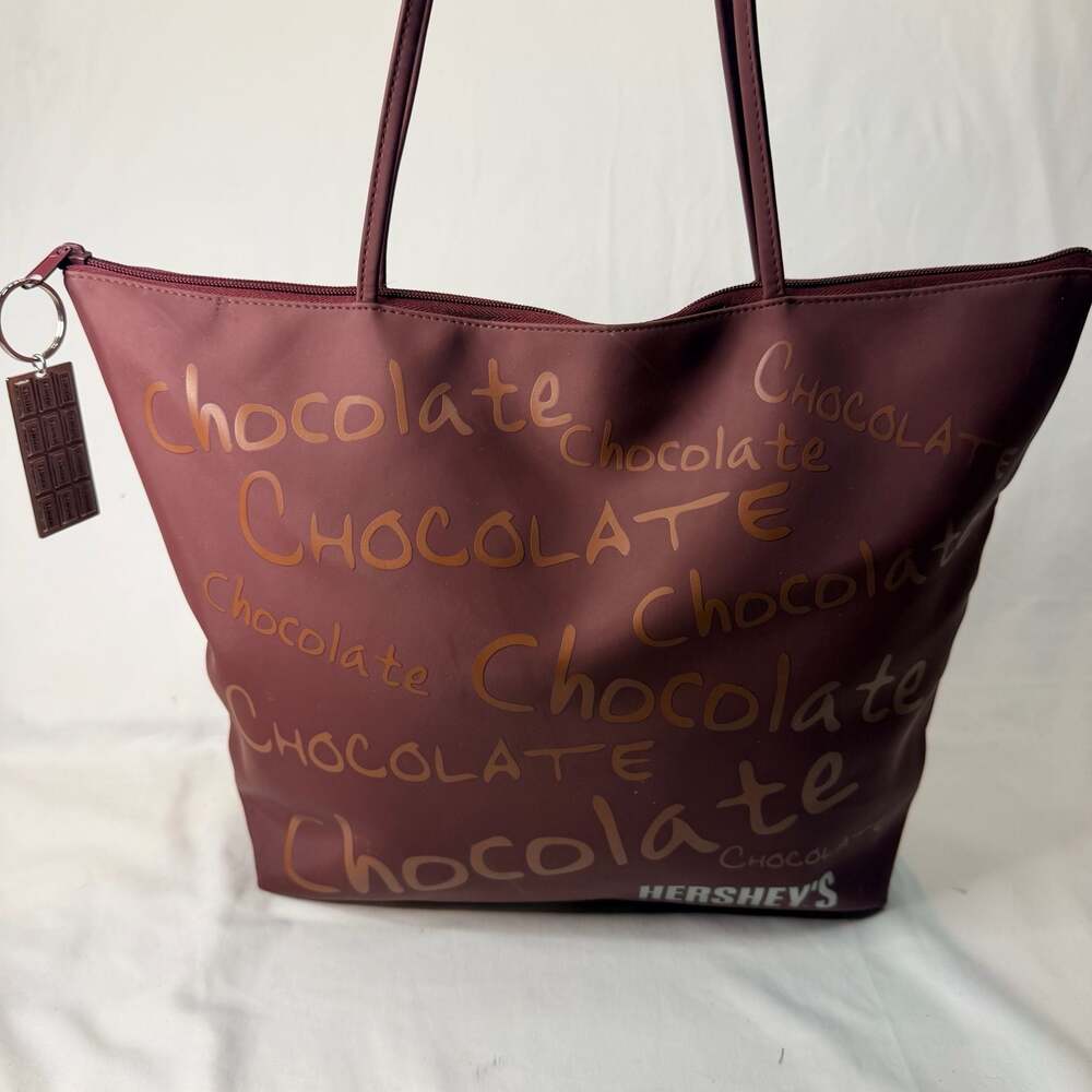 Hershey's Chocolate Logo Tote Bag with Chocolate Bar Keychain